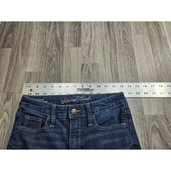Universal Thread Womens Size 0 / 25 Reg High Rise Skinny Denim Blue Jeans - Picture 8 of 12